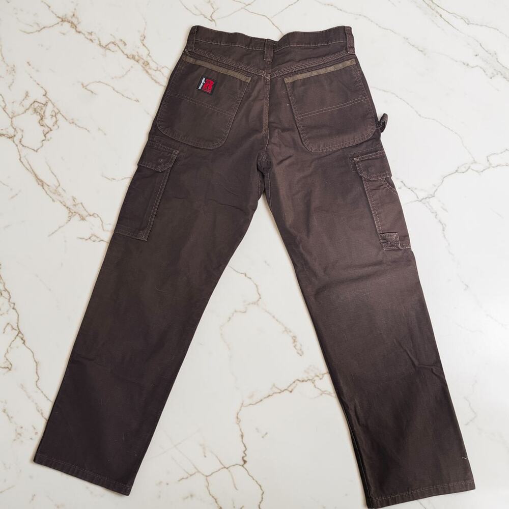 Wrangler Riggs Brown Carpenter Work Pants 30x30 | Utility Cargo Distressed - Picture 9 of 11